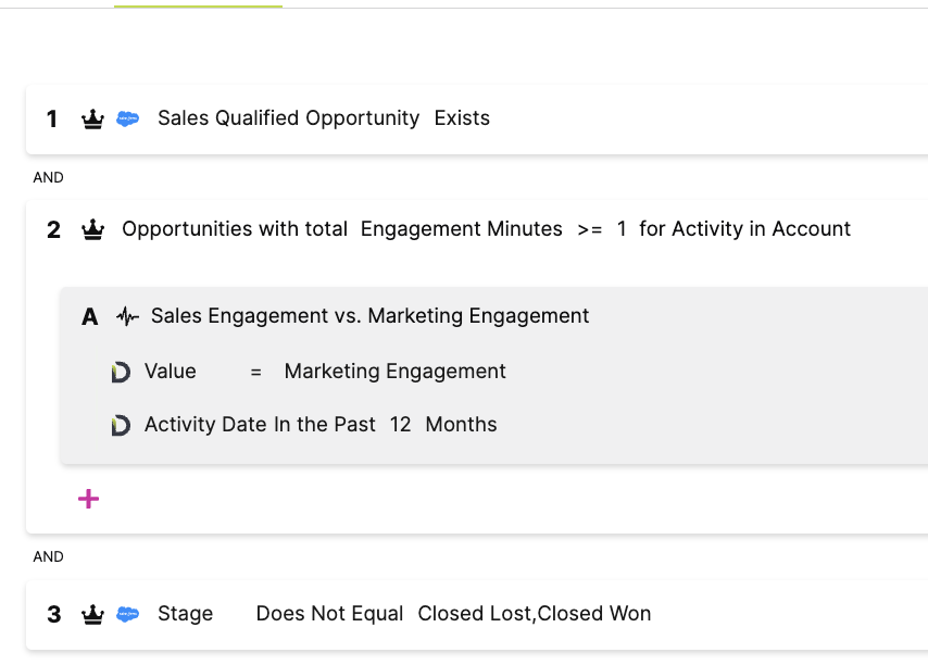 Opportunity report setup